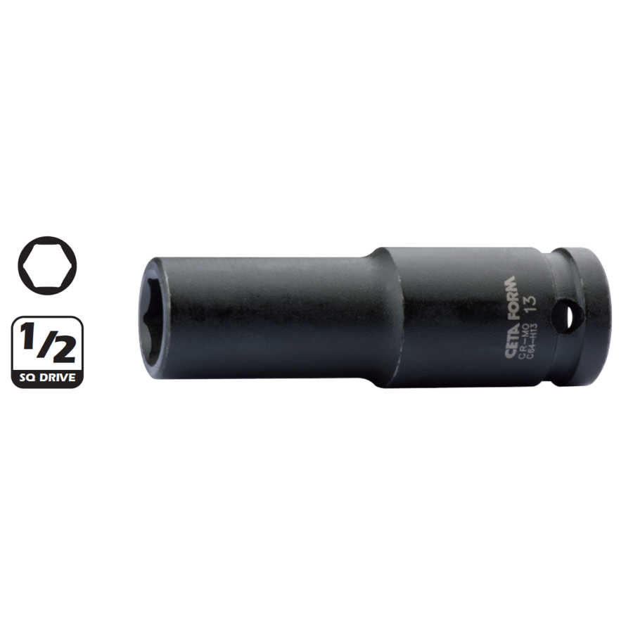 1/2"6 Köşe Derin Havalı Lokma Anahtar-10Mm - 1