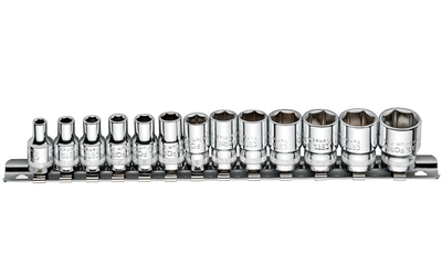 13 Pc.1/4"6 Köşe Lokma Anahtar Takımı (Raylı) - 1
