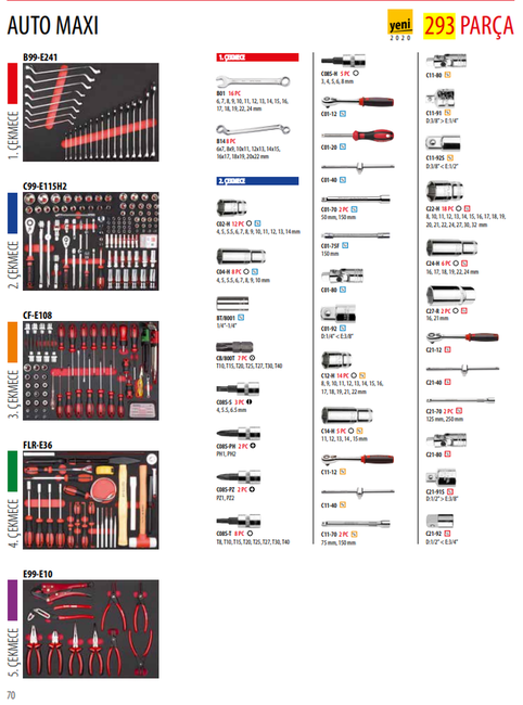 293 Pc.Auto Maxı Otomotiv Alet Seti+A01M-07 - Thumbnail