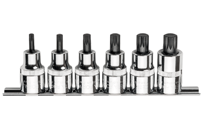 6 Pc.1/2"Xzn Uçlu Lokma Tk./Kısa Tip/Raylı - 1