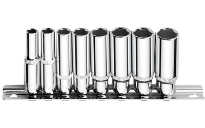 8 Pc.1/4"6 Köşe Derin Lokma Anahtar Tk./Raylı - 1
