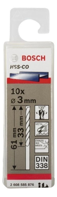 Bosch HSS-CO Kobaltlı Matkap Ucu 3,0*61 MM - Thumbnail