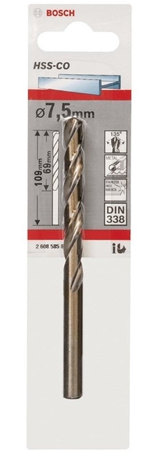 Bosch HSS-CO Metal Matkap Ucu 7,5*109 MM - Thumbnail