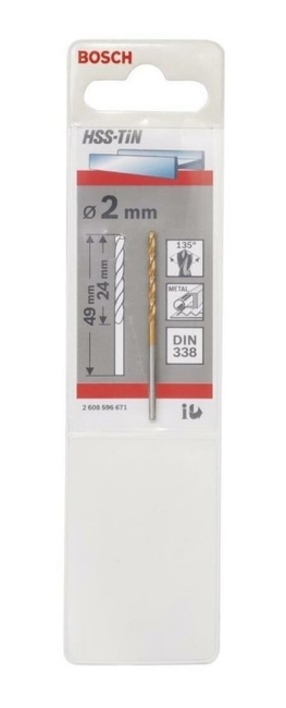 Bosch HSS-TIN Matkap Ucu 2*49MM - Thumbnail