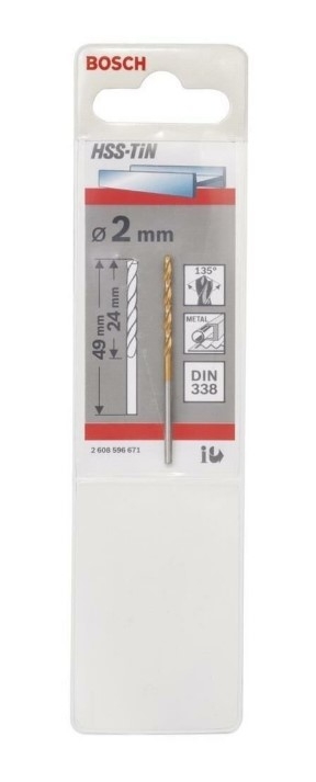Bosch HSS-TIN Matkap Ucu 2*49MM - 2