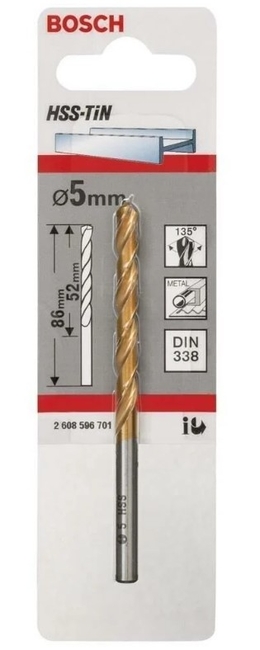 Bosch HSS-TIN Matkap Ucu 5*86 MM - Thumbnail