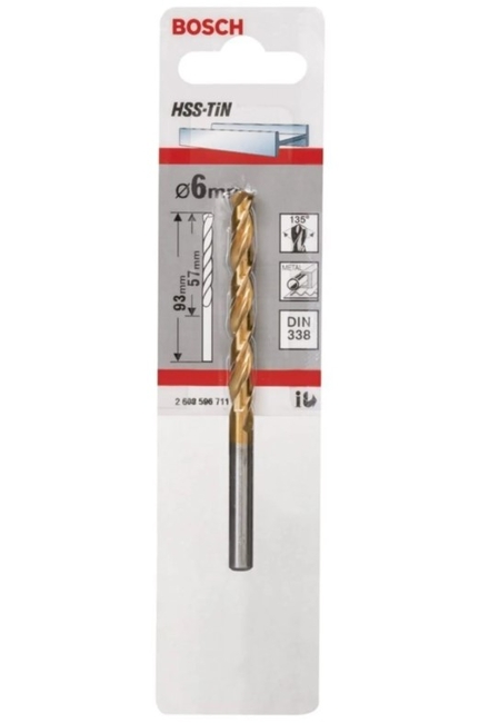 Bosch HSS-TIN Metal Matkap Ucu 6*93 Mm - Thumbnail