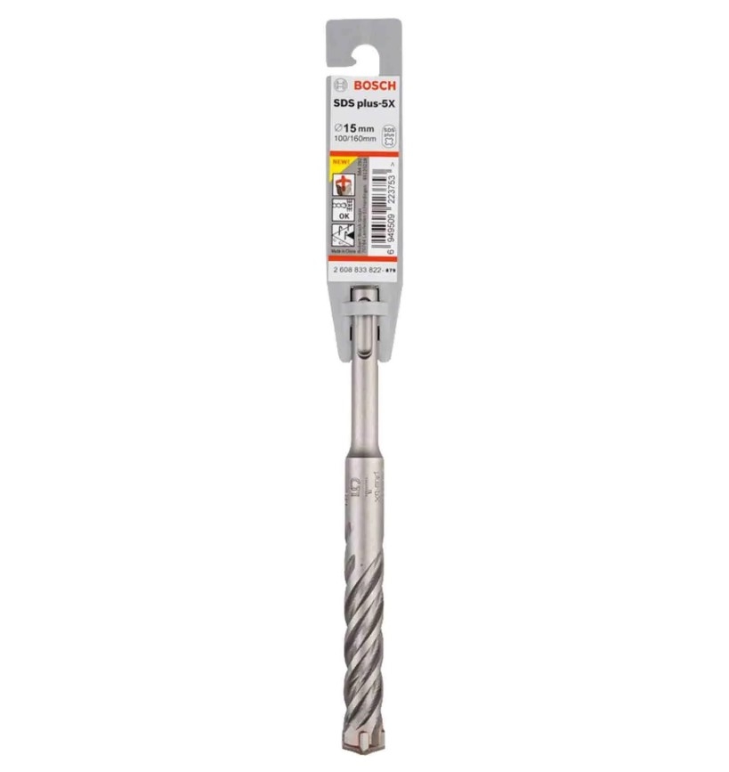 Bosch SDS Plus-5X 15 x 160 mm Dört Elmaslı Matkap Ucu 2608833822 - 1