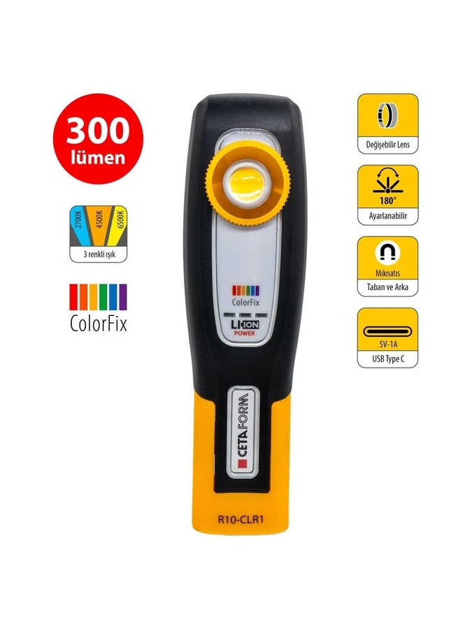 Ceta Form R10-CLR1 Lumax Şarjlı LED Boya Kontrol Lambası - 1