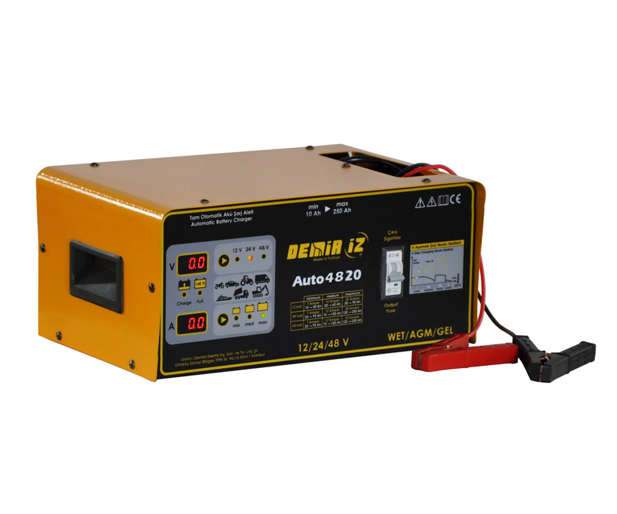 DEMİRİZ 12 - 24 - 48 Volt / 20 Amper Tristör Kontrollü Tam Otomatik Akü Şarj Cihazı - 1