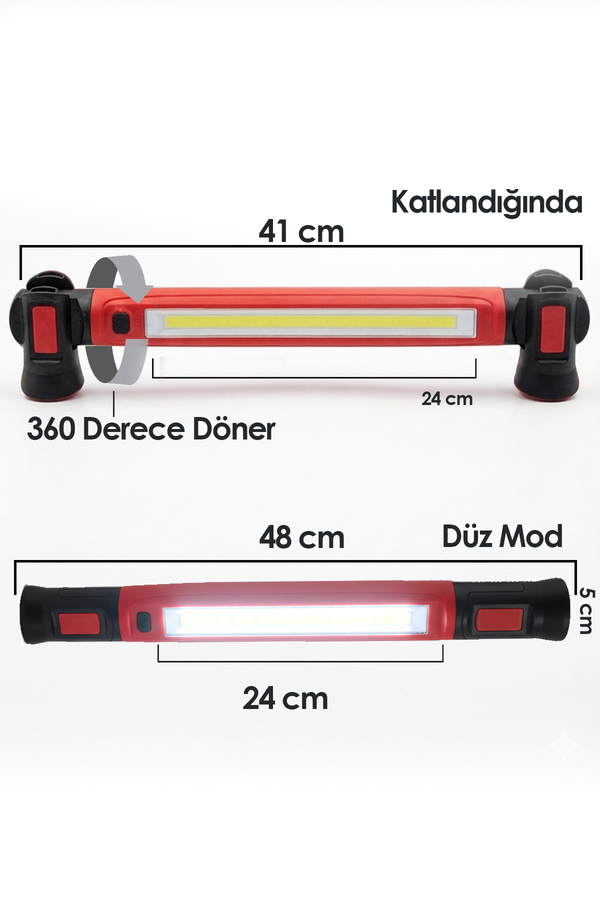 DHT 1200 Lümen Mıknatıslı Çalışma Lambası Kaput Altı Şarjlı Lamba - 2