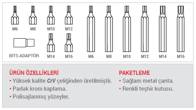 DHT 13 Parça Spline Power Bits Set - Thumbnail