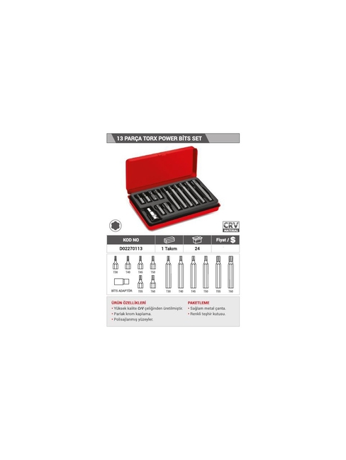 DHT 13 Parça Torx Power Bits Set - Thumbnail