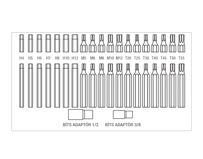 DHT 40 Parça Bits Set D02271040 - Thumbnail