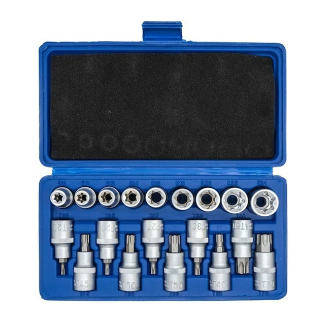 Dorf 1/2 Torx ve İç Dış Torx E Lokma Seti 19 Parça Çantalı