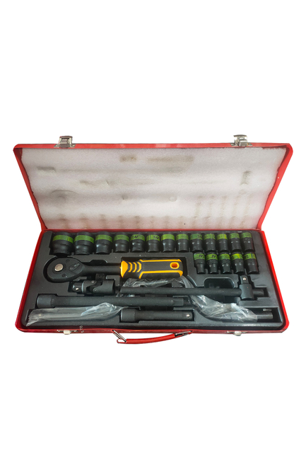 Dorf 1/2 Havalı Lokma Seti Cırcırlı 6 Köşe Kısa 24 Parça Çantalı - Thumbnail