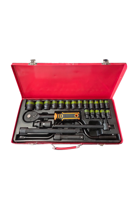 Dorf 1/2 Havalı Lokma Seti Cırcırlı 6 Köşe Kısa 24 Parça Çantalı - Thumbnail