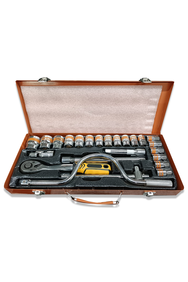 DORF 1/2 Lokma Seti Metal 6 Köşe Cırcır Kolu Metal Çantalı - 1