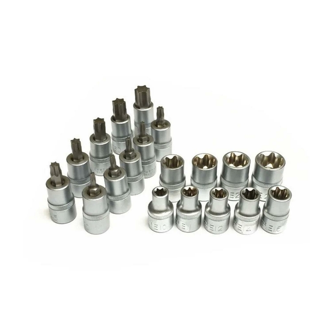 Dorf 1/2 Torx ve İç Dış Torx E Lokma Seti 19 Parça Çantalı - Thumbnail