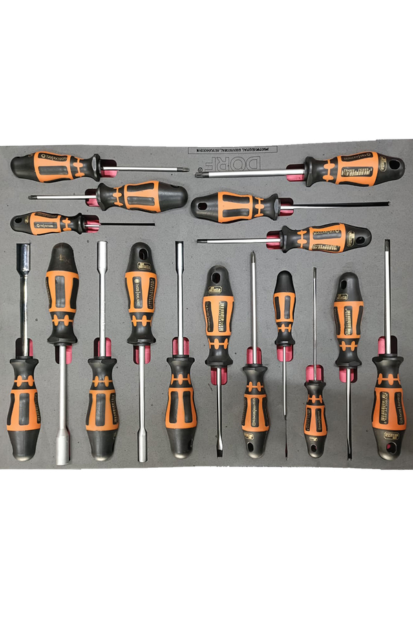 Dorf 17 Parça Tornavida Seti Dolu Eva Seti Takım Arabası İçeriği 48,5cm x 35,5cm - 1