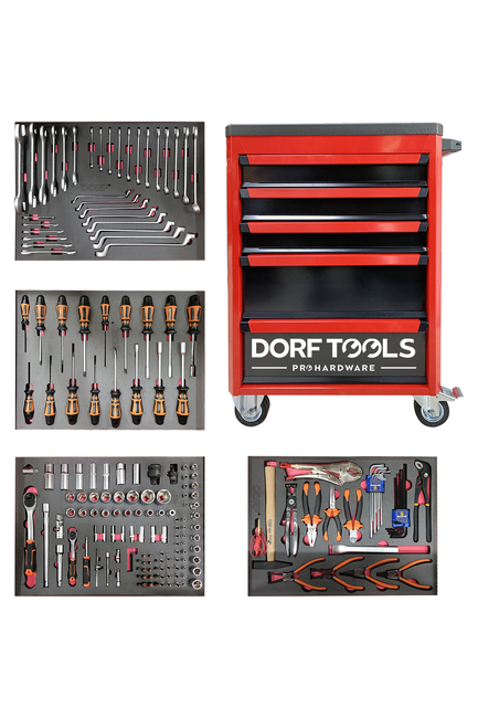 DORF - Dorf 183 Parça 5 Çekmeceli Dolu Takım Arabası Profesyonel