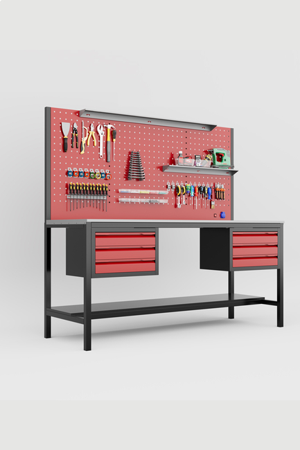 DORF 2 Metre 6 Çekmeceli Çalışma Tezgahı Boş - Thumbnail