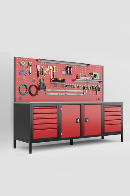 DORF 2,5 Metre 10 Çekmeceli 2 Dolaplı Çalışma Tezgahı Boş - Thumbnail