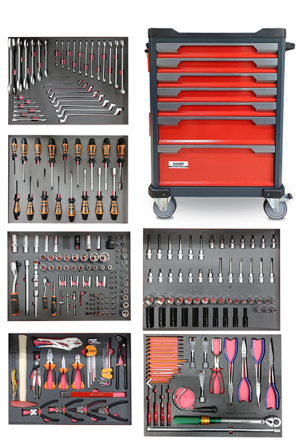 DORF - Dorf 272 Parça Dolu Takım Arabası 7 Çekmeceli Profesyonel DORF - Dorf 272 Parça Dolu Takım Arabası 7 Çekmeceli Profesyonel