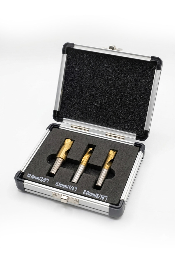 Dorf 3 Parça 6.5mm 8mm 10mm HSS Kobalt Punta Çürütme Ucu Seti (Titanyum Kaplama) - 1