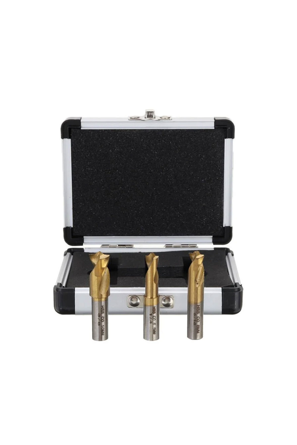Dorf 3 Parça 6.5mm 8mm 10mm HSS Kobalt Punta Çürütme Ucu Seti (Titanyum Kaplama) - 4