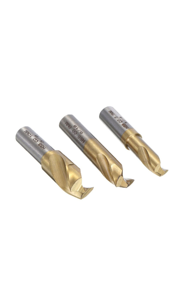 Dorf 3 Parça 6.5mm 8mm 10mm HSS Kobalt Punta Çürütme Ucu Seti (Titanyum Kaplama) - 5
