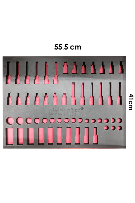 DORF 55 Parça Lokma Seti Havalı Yıldız Torx Boş Eva Seti Takım İçeriği 55,5cm x 41cm - Thumbnail