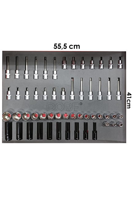 DORF 55 Parça Lokma Seti Havalı Yıldız Torx Dolu Eva Seti Takım İçeriği 55,5cm x 41cm - Thumbnail