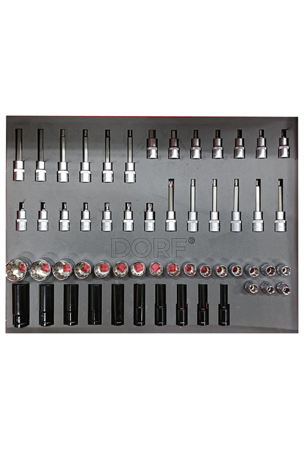 DORF 55 Parça Lokma Seti Havalı Yıldız Torx Dolu Eva Seti Takım İçeriği 55,5cm x 41cm - Thumbnail