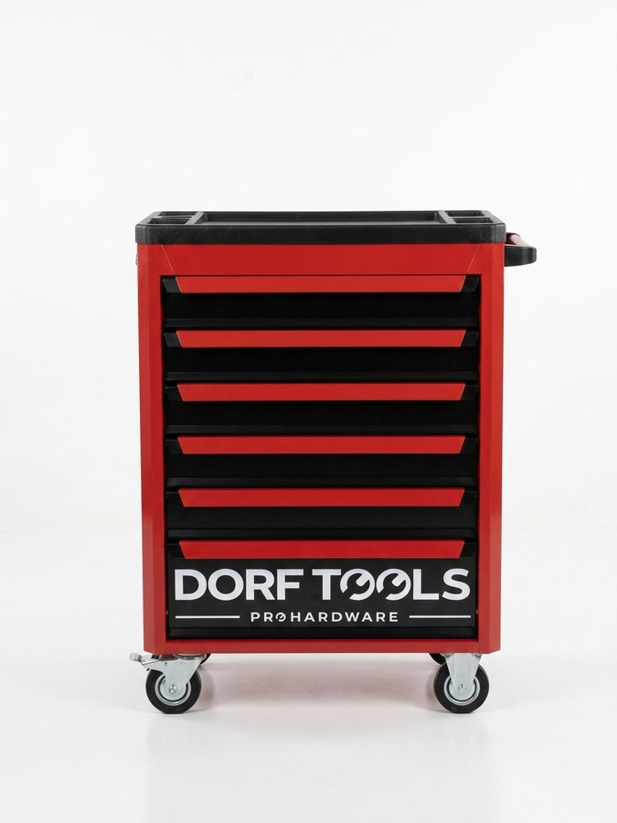 DORF 6 Çekmece Boş Takım Arabası 1. Kalite Çift Fren Teker - 1