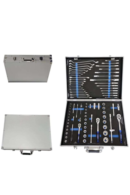 DORF - Dorf 86 Parça Alüminyum Kasalı Dolu Takım Çantası Cırcır Lokma ve Anahtar Set