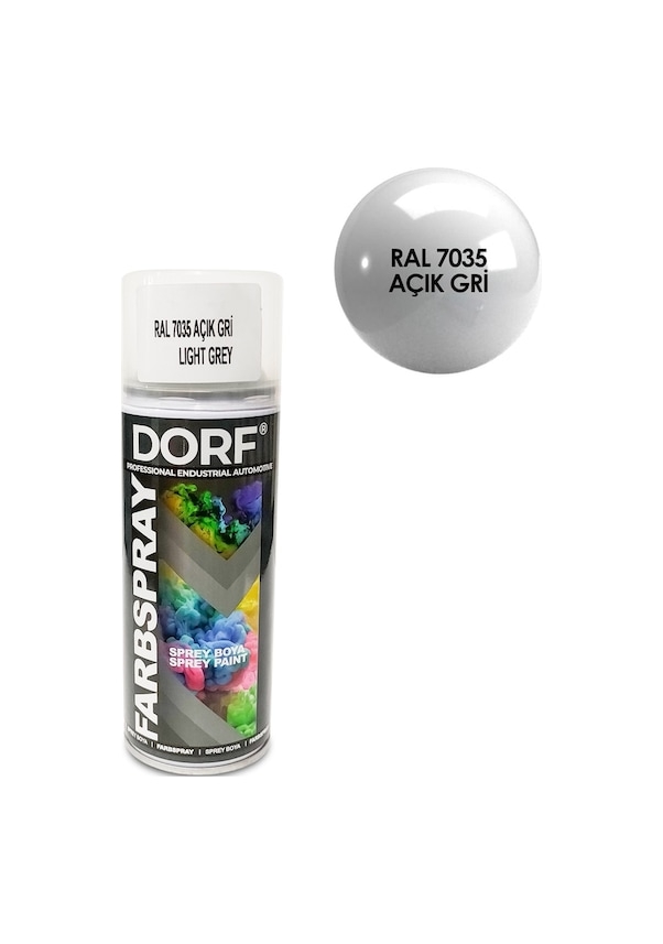 Dorf Açık Gri Sprey Boya Gri Vernikli Akrilik Ral7035 400Ml - 1