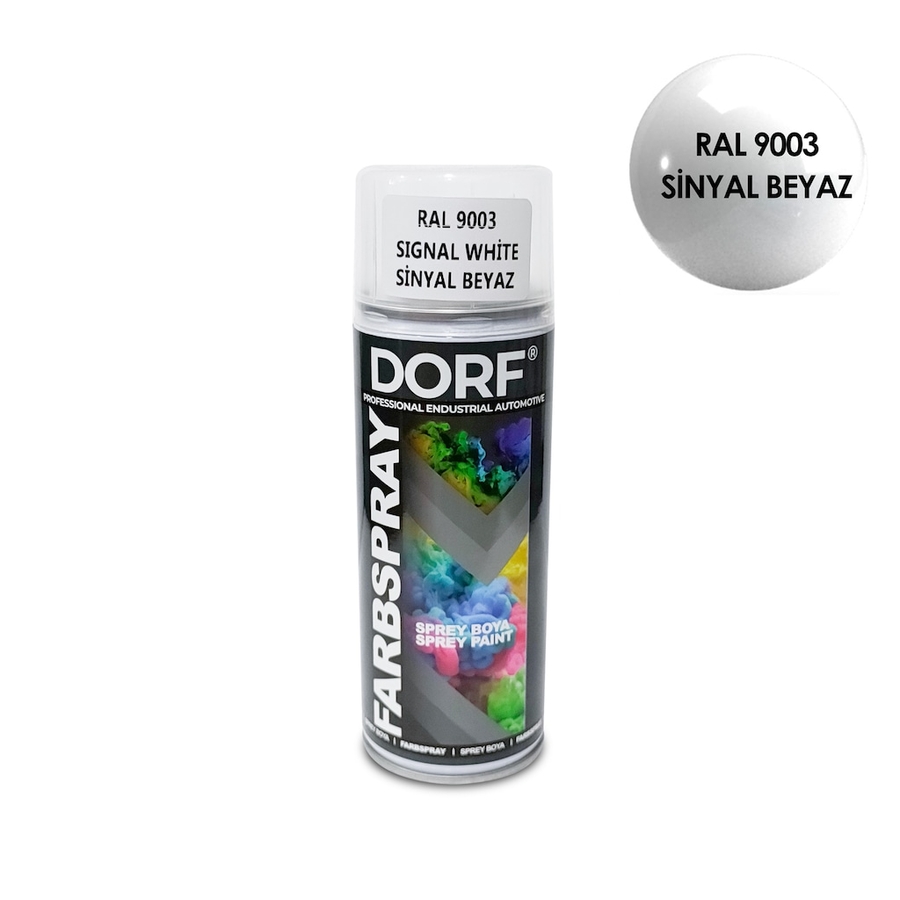 DORF Beyaz Sprey Boya Sinyal Beyaz Akrilik RAL9003 400ml - 1