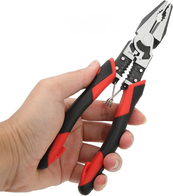 Dorf Çok Amaçlı Pense Elektrikçi Pensesi Kablo Soyma – Sıkma – Kesme Pensesi 215mm - Thumbnail