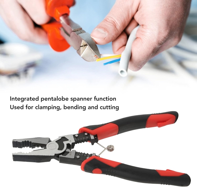 Dorf Çok Amaçlı Pense Elektrikçi Pensesi Kablo Soyma – Sıkma – Kesme Pensesi 215mm - Thumbnail