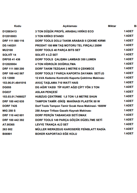 DORF Kaporta Kurulum Servis Paketi Full Set - Thumbnail