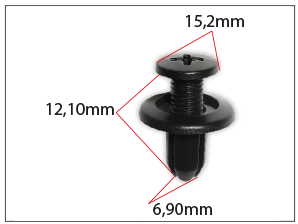 DORF - DORF Klips Davlumbaz 94198687 GM 90657-SA6-0030 Honda Mazda N30413356A Toyota 90467-06017