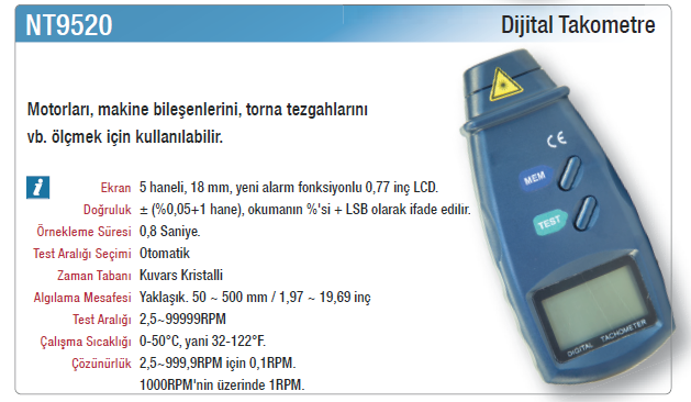 DORF NT9520 Dijital Takometre - Thumbnail
