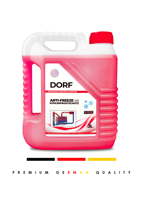 DORF - Dorf Organik Antifriz Kırmızı -72 C 3 Litre 09/2025 Yeni Üretim