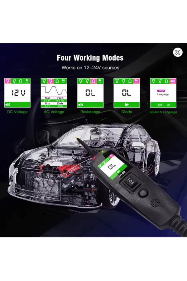 DORF Oto Kontrol Kalemi LKısa Devre Kaçak ve Kopuk Tesisat Arama Cihazı 12V - 24 V - 5