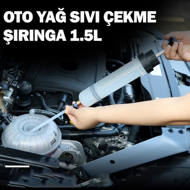 Dorf Oto Şırınga 1,5 Litre Yağ Yakıt Hidrolik Sıvı Çekme Basma - Thumbnail