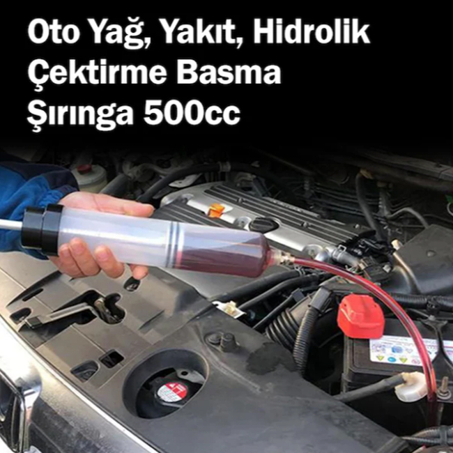 DORF Oto Şırınga 500cc Yağ Yakıt Hidrolik Sıvı Çekme Basma Enjektör - Thumbnail