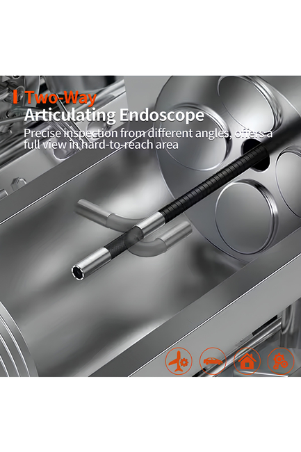 DORF Su Geçirmez 4.3 Inç Ips Ekran 210 Derece Oynar Başlıklı Eklemli Esnek Endoskop Yılan Kamera 6mm - Thumbnail