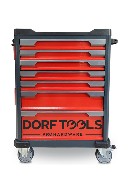 DORF - DORF Takım Arabası 7 Çekmeceli Yanlıklı Boş Takım Arabası Kırmızı