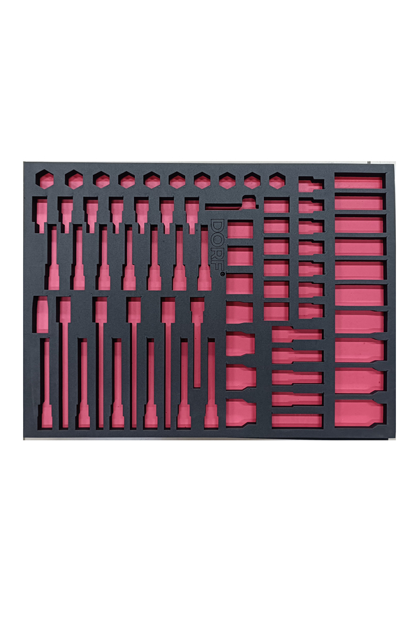 Dorf Takım Arabası Içi Düzenleyici Boş Eva Organizer Havalı, Torx Uzun ve Twist Lokmalar Için 72 Adet Bölmeli Sünger 55,5cm x 41 cm - 2